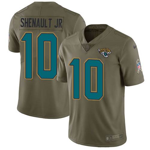 Men Nike Jacksonville Jaguars  #10 Laviska Shenault Jr. Olive  Stitched NFL Limited 2017 Salute To Service Jersey->jacksonville jaguars->NFL Jersey